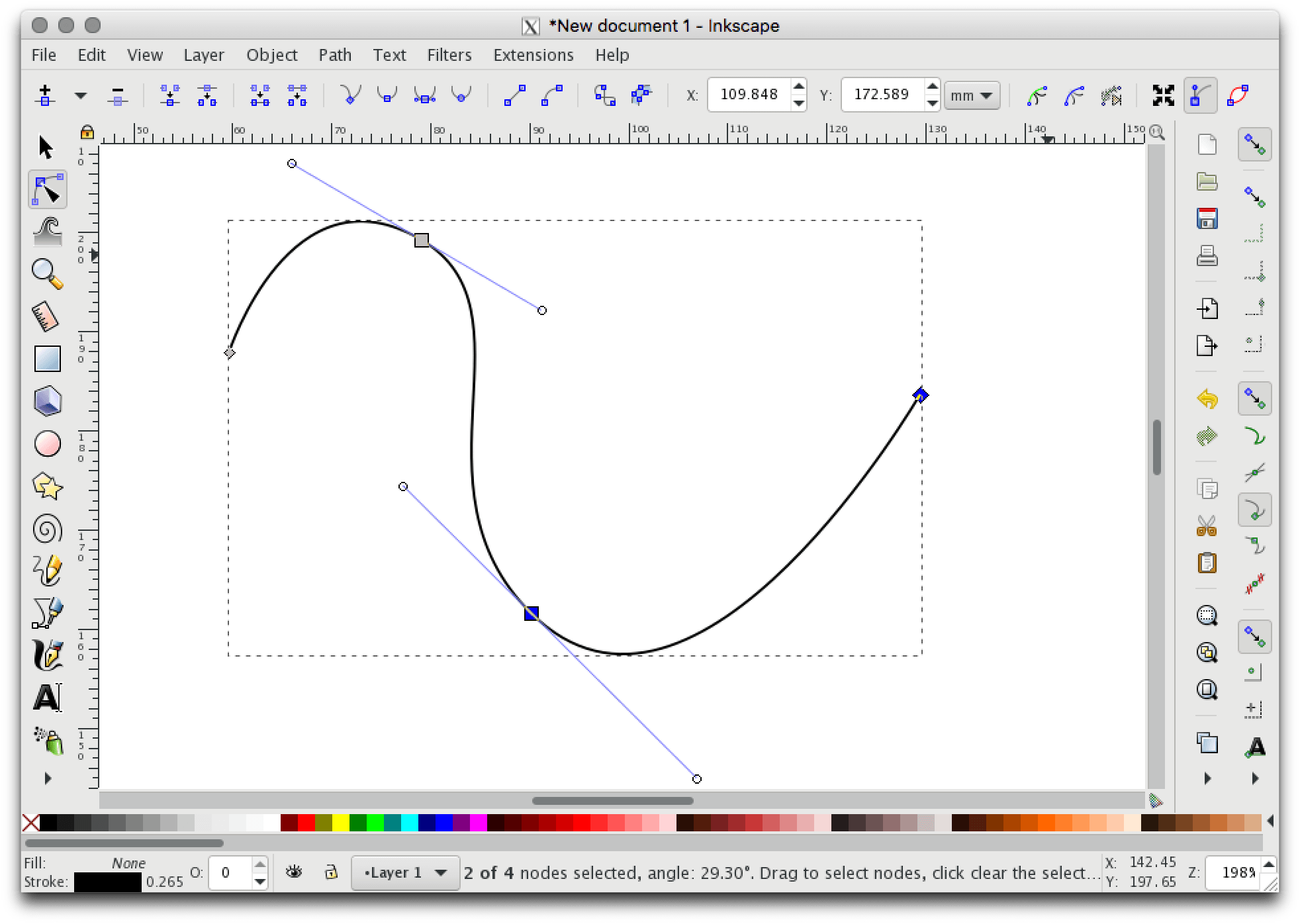 Как нарисовать прямую линию в inkscape